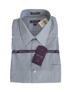 NEWRoberto Villini Light Blue Pinstripe Casual Button-Down Shirt. Size 17(34/35)